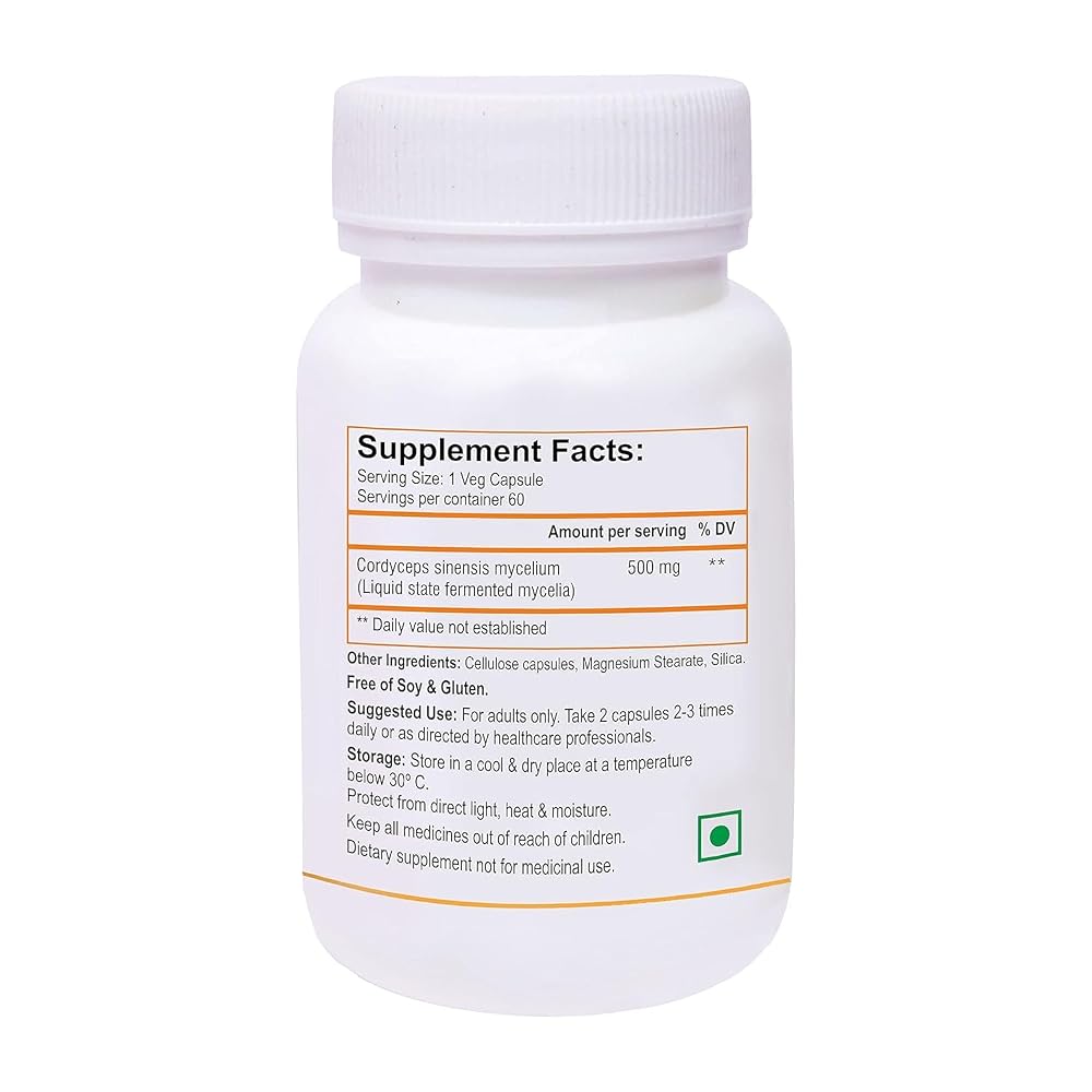 Generic Nutraceuticals Cordyceps 500mg - 60 Vegetarian Capsules - image 2