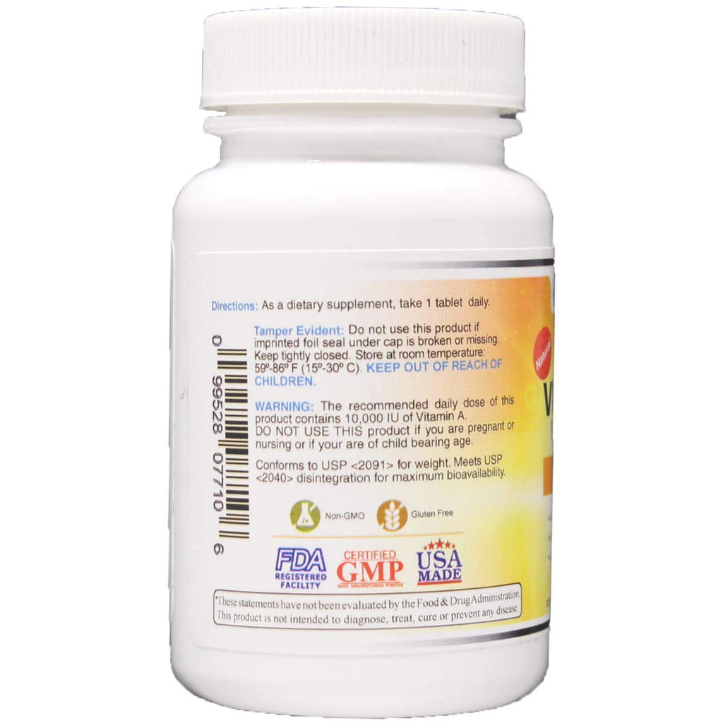 Wonder Laboratories Vitamin A 10,000 IU from Cod Fish Liver Oil - 100 Tablets - image 3