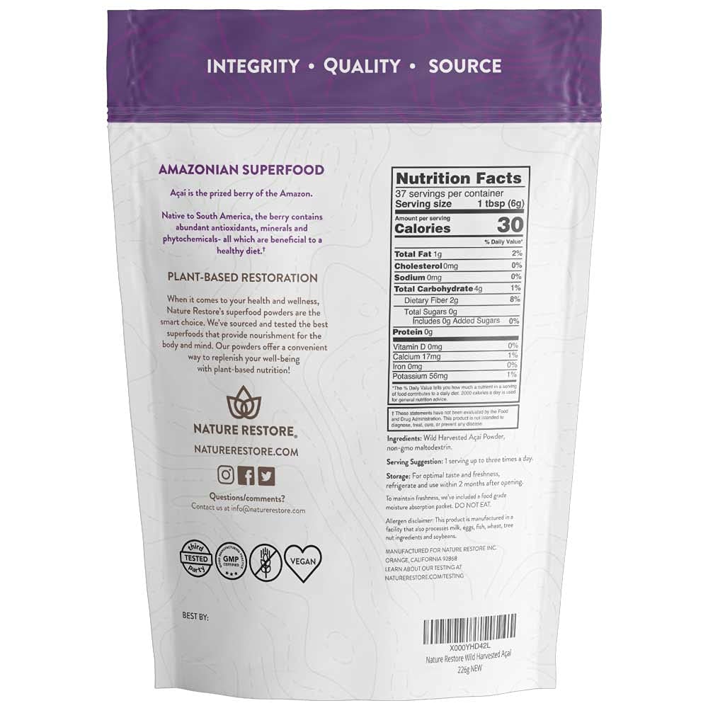 Nature Restore Wild Harvested Acai Berry Powder - 8 oz - image 2