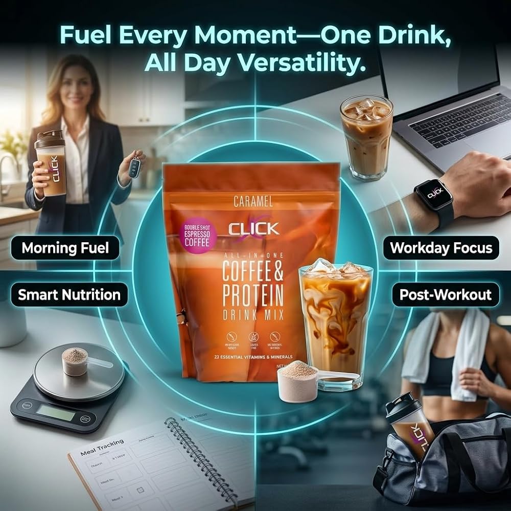 Click Caramel Protein Coffee Powder - 16g Protein - 15.03 oz - image 5