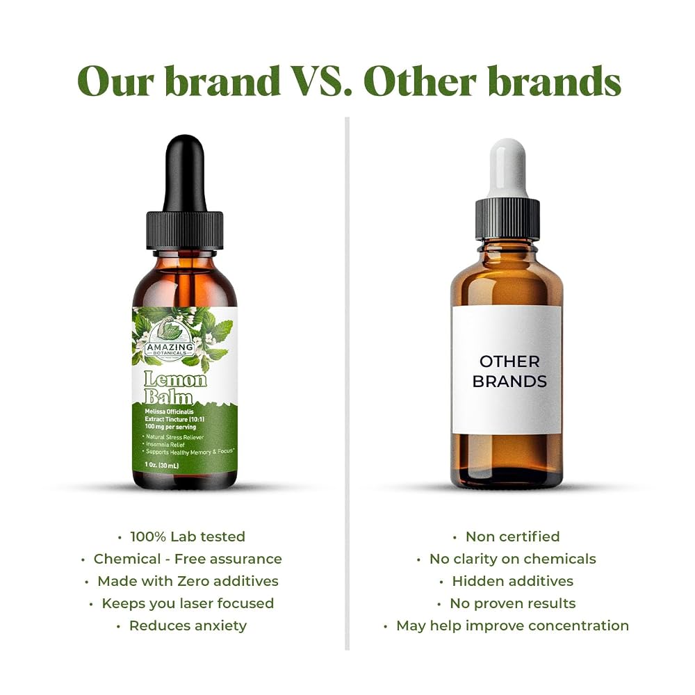 Amazing Botanicals Organic Lemon Balm Leaf Liquid Extract for Immune