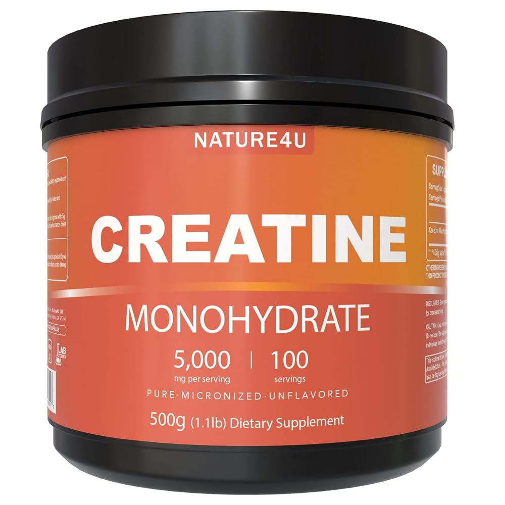 Nature4U Micronized Creatine Monohydrate Powder - 100 Servings