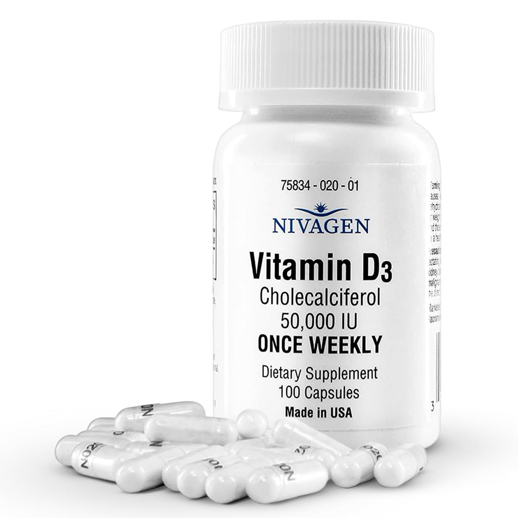 Nivagen Vitamin D3 50,000 IU Once Weekly - 100 Capsules