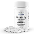Nivagen Vitamin D3 50,000 IU Once Weekly - 100 Capsules