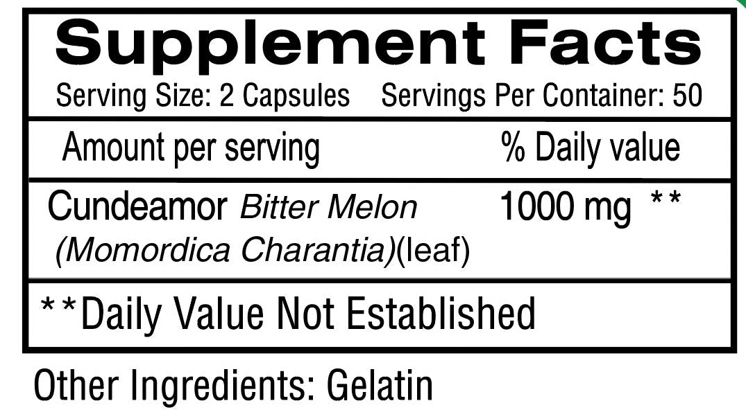 HERBACURE Bitter Melon 500 mg - 100 Vegetarian Capsules - image 2