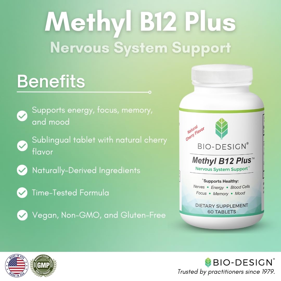 Bio-Design Methyl B12 5000 mcg Plus Folate - 60 Tablets - image 2