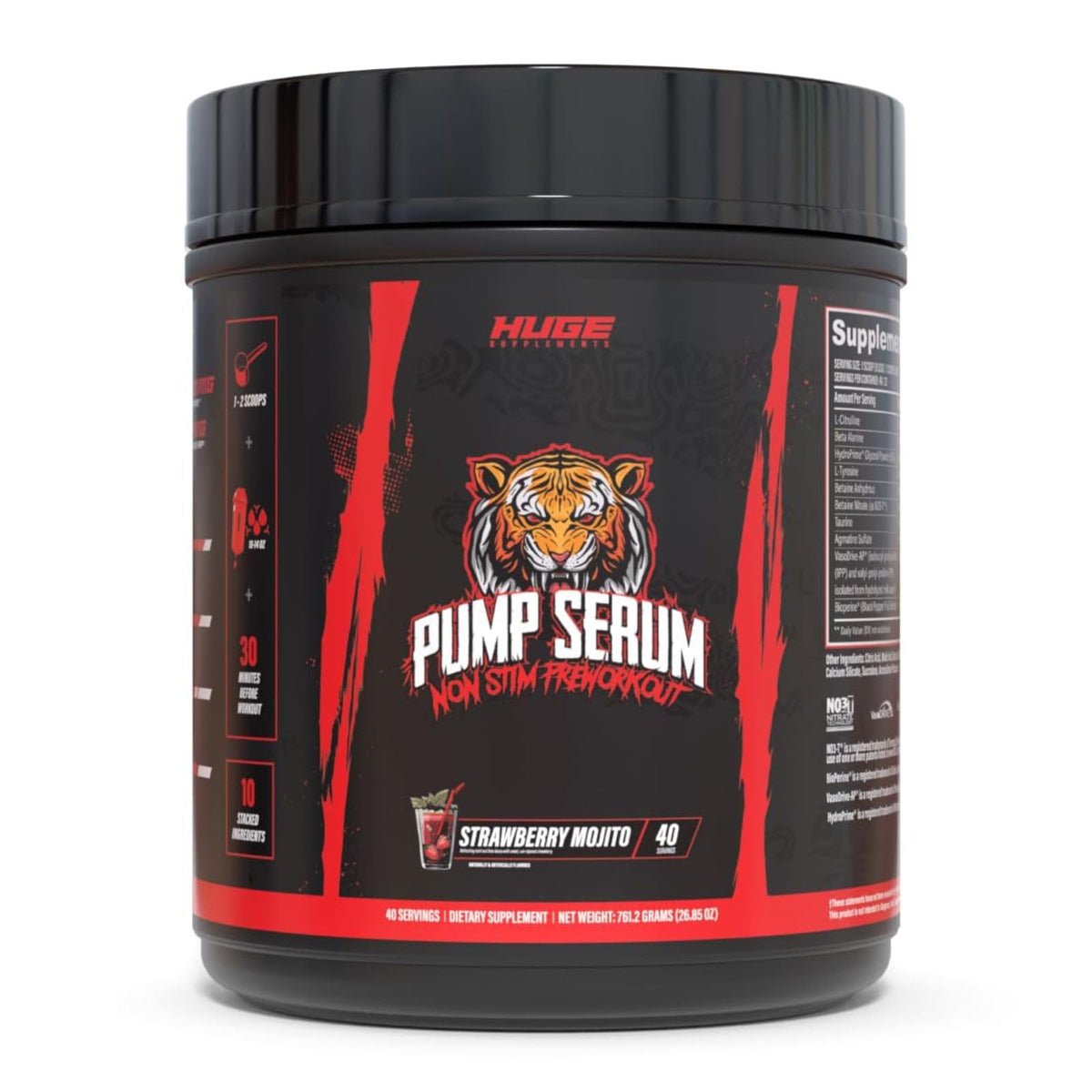 Huge Supplements Pump Serum Non-Stim Pre-Workout - 40 Servings