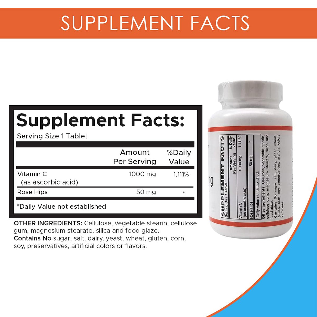 Holistic Health Vitamin C with Rose Hips 1000mg - 100 Tablets - image 2