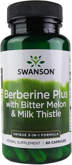 Swanson Berberine Plus with Bitter Melon and Milk Thistle - 60 Capsules