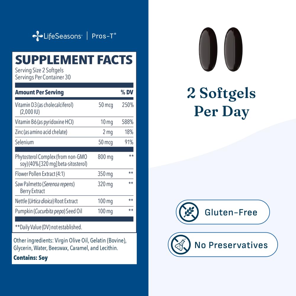 LifeSeasons Pros-T Prostate Support Supplement - 60 Softgels - image 5