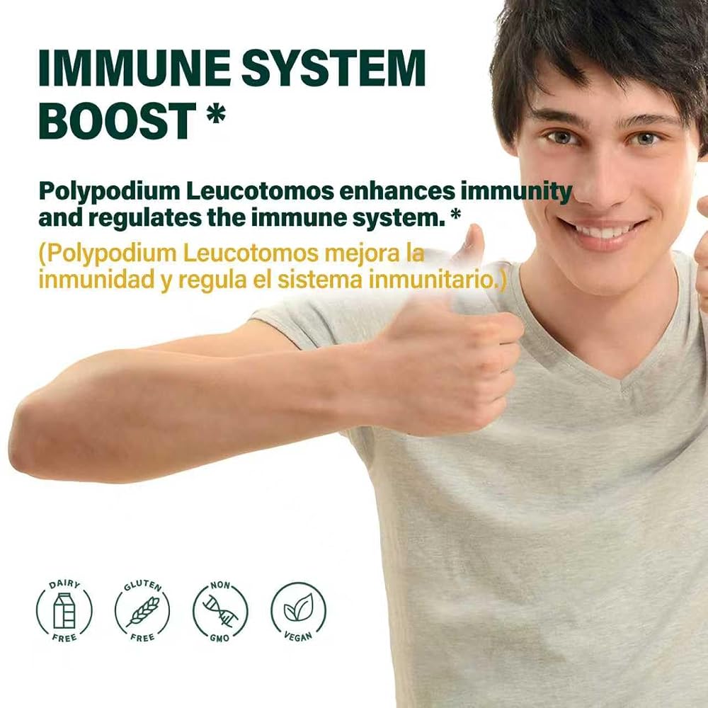 Fuenvegtal Polypodium Leucotomos Extract Immune & Skin Support - 90 Capsules - image 4