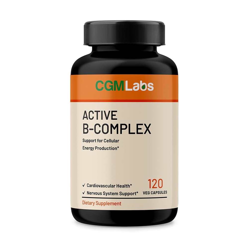 CGMLABS Active B-Complex with Methylated B9 & B12 - 120 Capsules