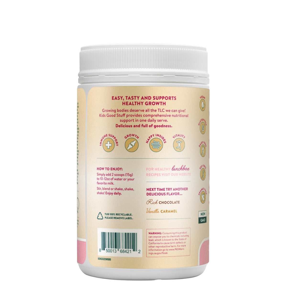 Nuzest Kids Good Stuff Vegan Smoothie Mix Strawberry - 15 Servings - image 2