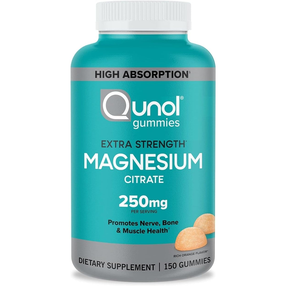 Qunol Magnesium Citrate Gummies 250mg - 150 Count