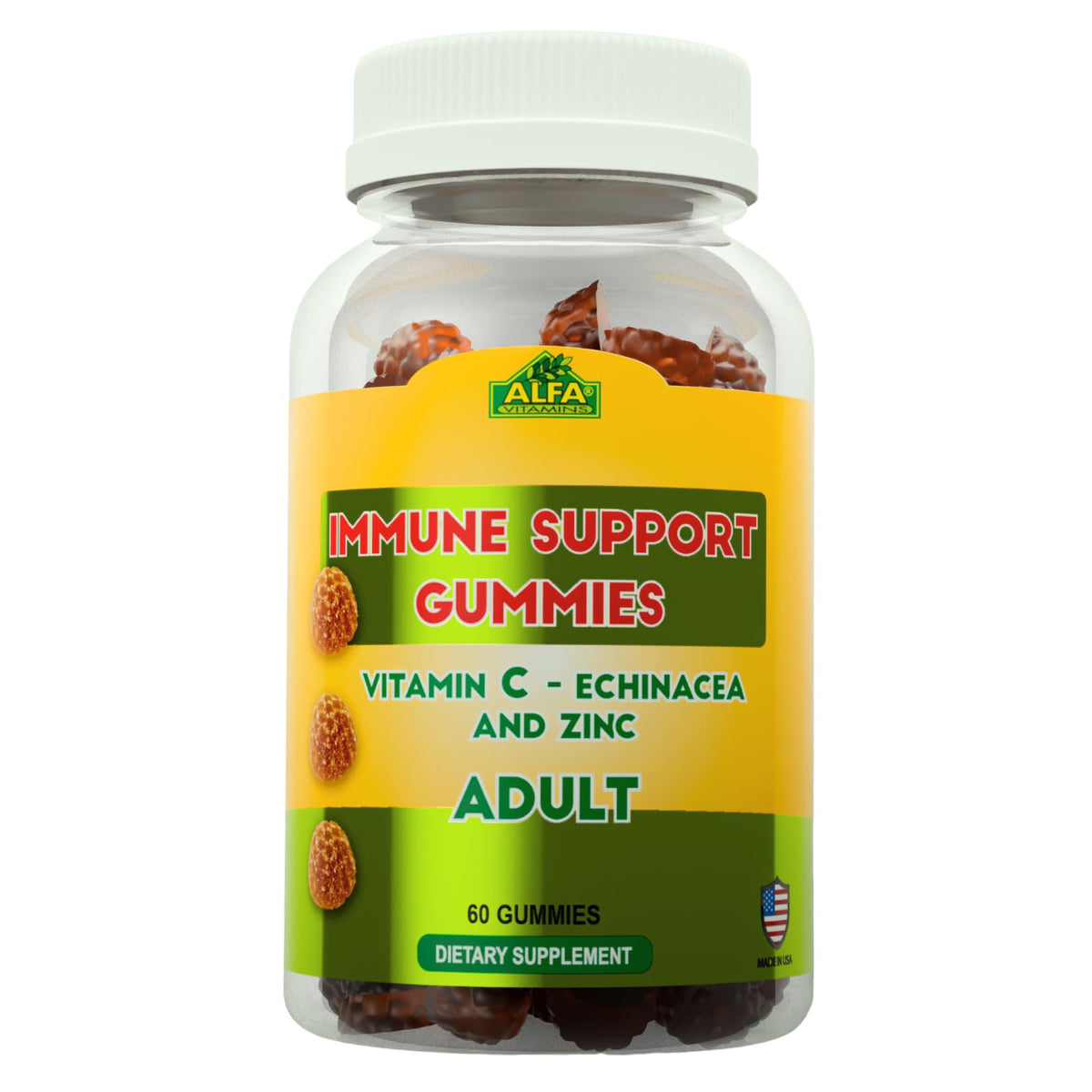 ALFA VITAMINS Immune Support Gummies with Vitamin C, Zinc & Echinacea