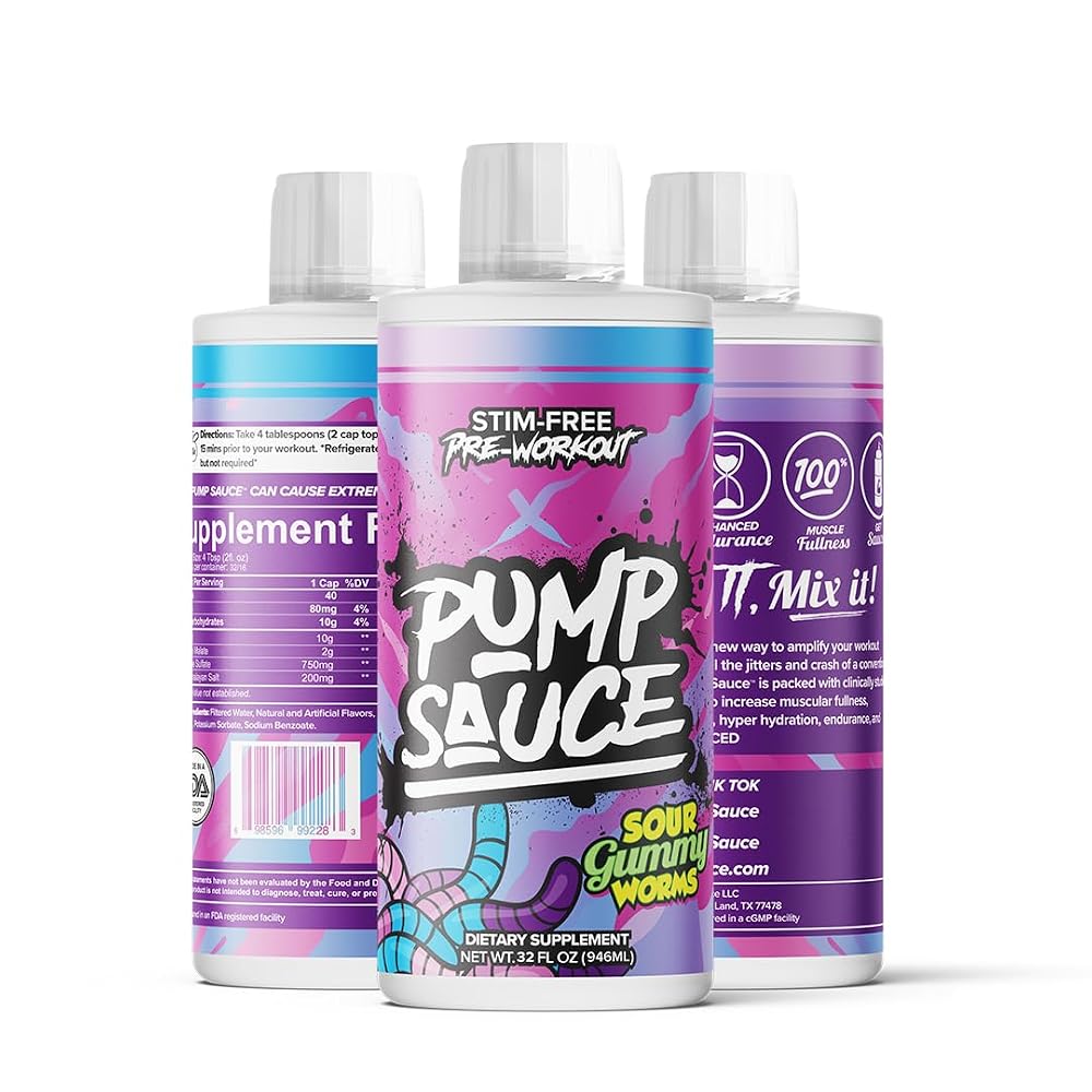 Pump Sauce Pre-Workout Sour Gummy Worms - 32 fl oz - image 2