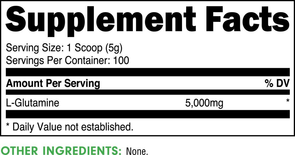 Bucked Up L-Glutamine 500g Powder, Unflavored - 100 Servings - image 2