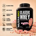 NutraBio Classic Whey Protein Powder Supplement - 25g of Protein Per