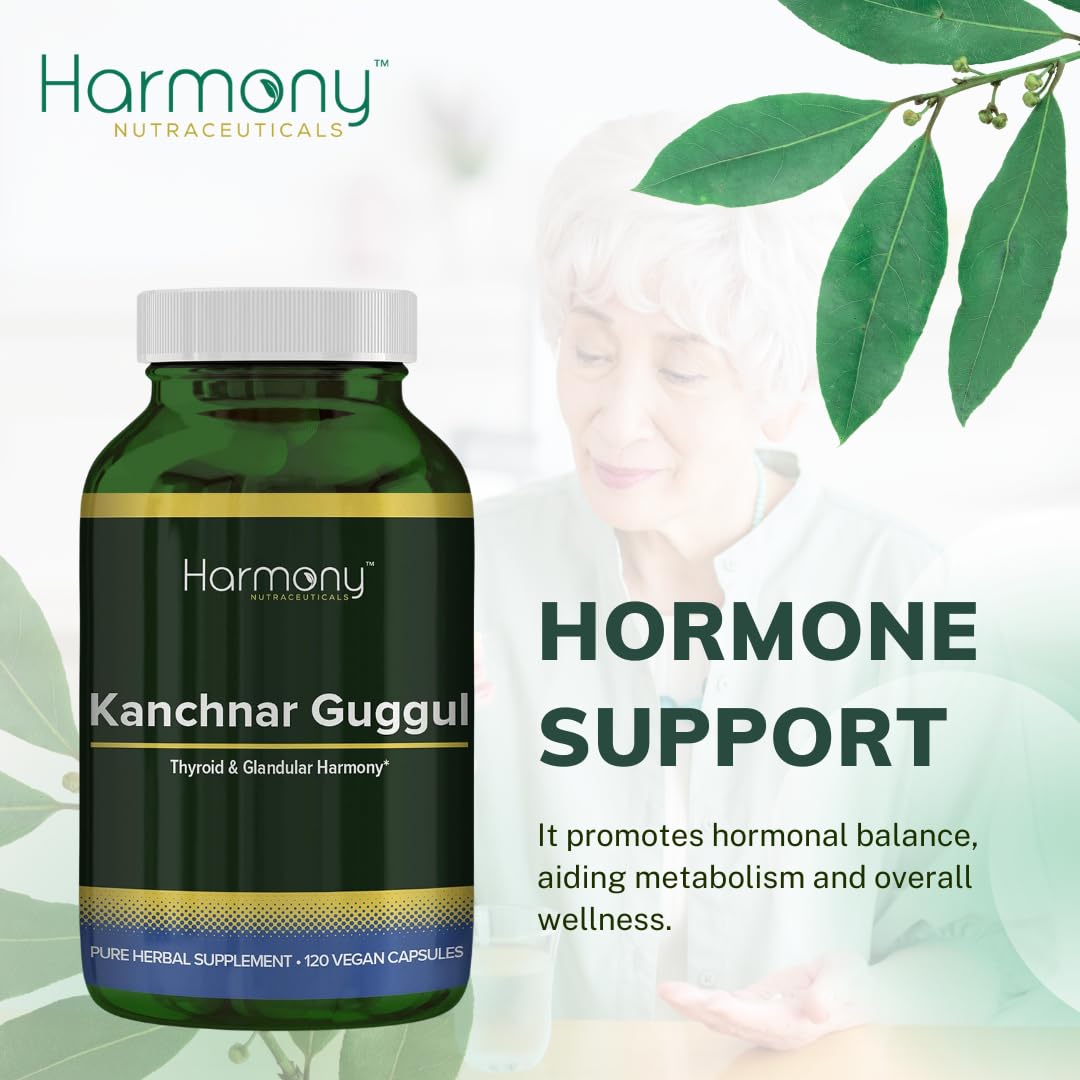 Harmony Nutraceuticals Kanchnar Guggul Thyroid Support - 120 Vegan Capsules - image 3