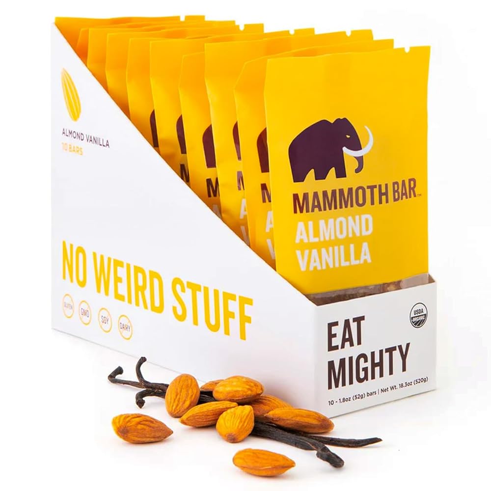 Mammoth Bar Organic Snack Bar Packed with 12g Protein. Paleo. Gluten