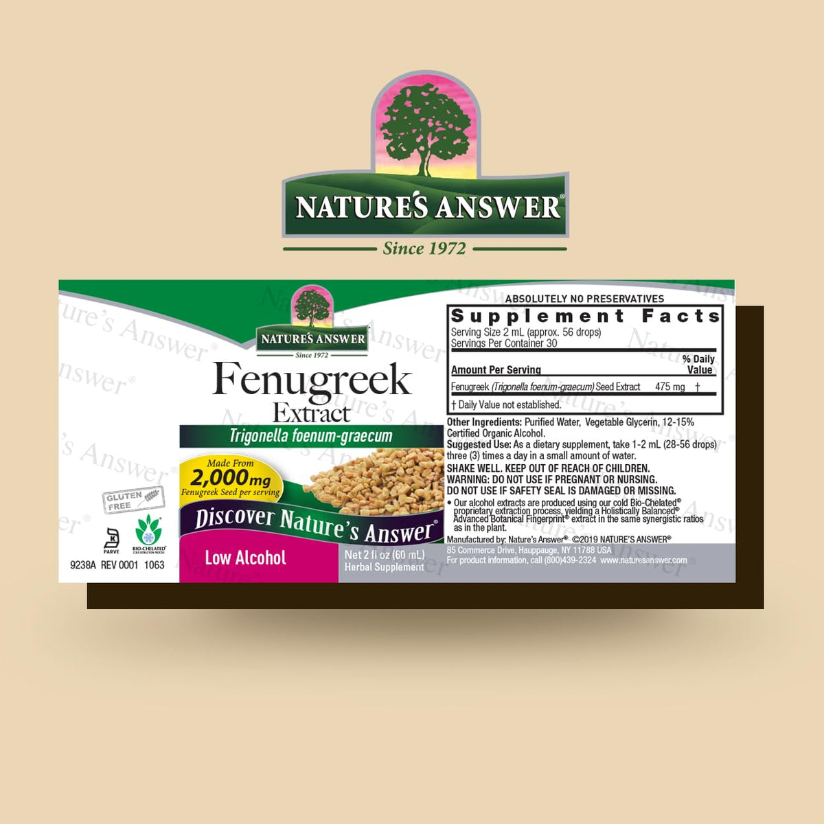 Nature's Answer Fenugreek Seed with Organic Alcohol, 1-Fluid Ounce