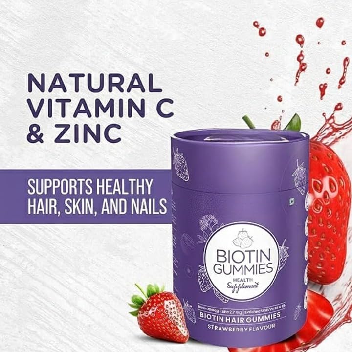 Generic Biotin Hair Gummies for Strong and Shiny Hair - 30 Gummies - image 4
