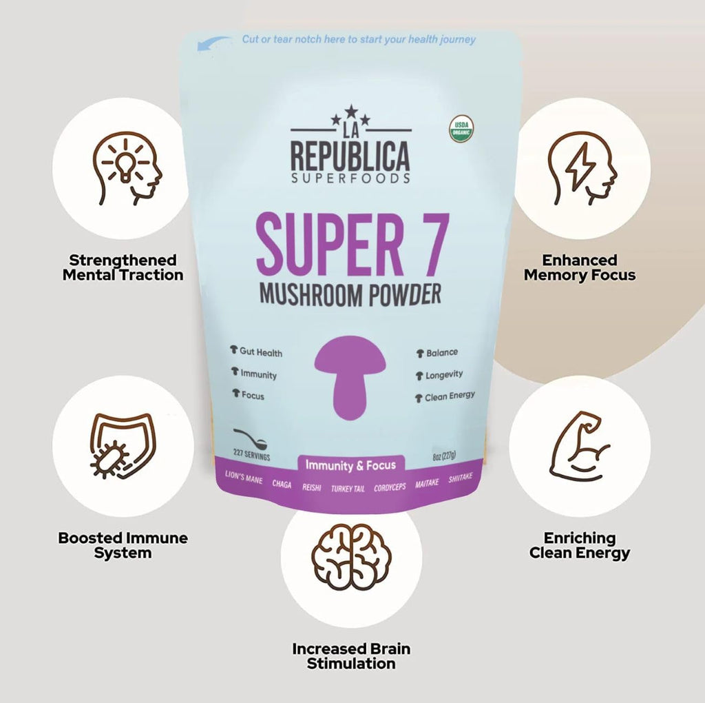 LRLA Superfoods Super 7 Mushroom Powder Blend - 3 oz - image 3
