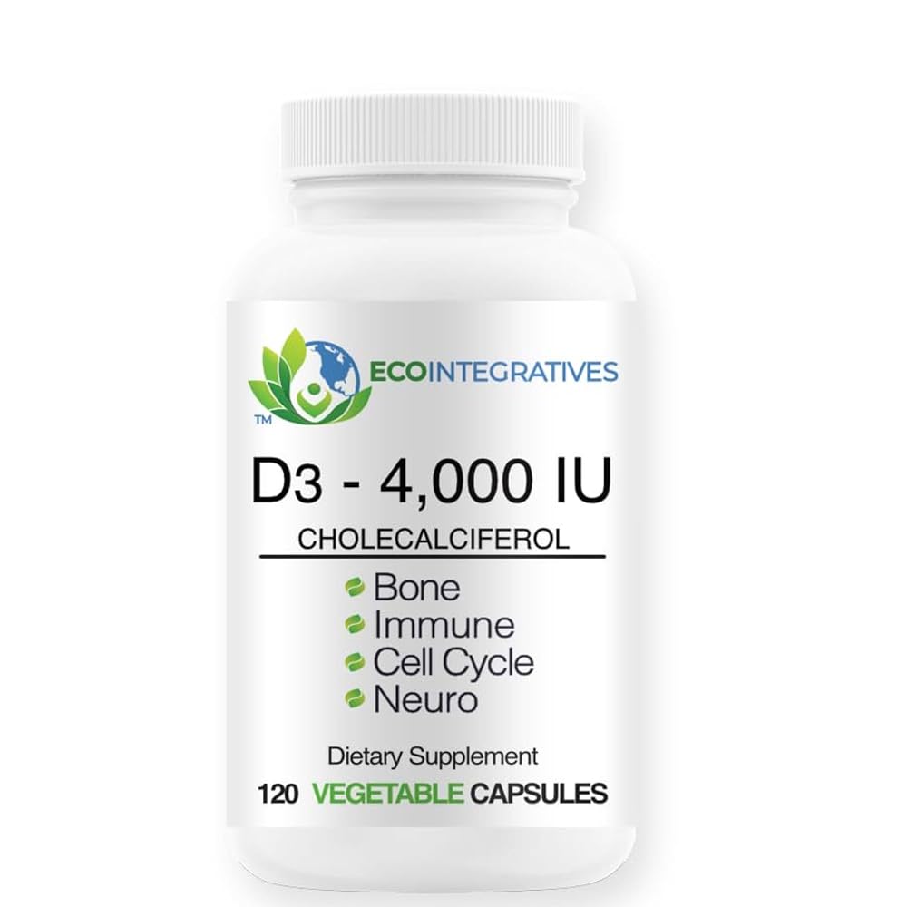 EcoIntegratives Vitamin D3 4000 IU Cholecalciferol - 120 Vegetable Capsules