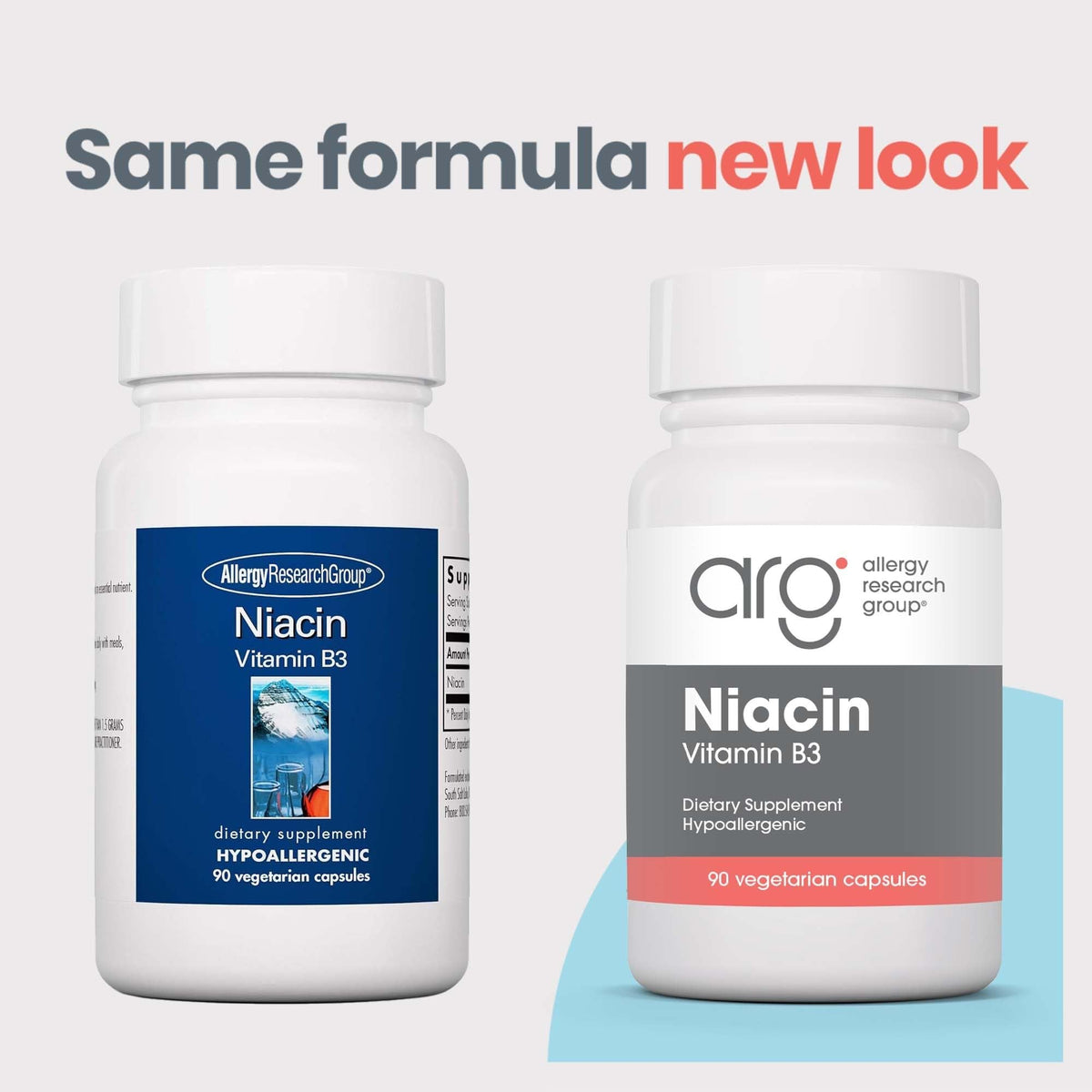 Allergy Research Group Niacin Vitamin B3 250 mg Energy - 90 Capsules - image 2