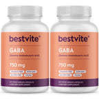 BESTVITE GABA 750mg Relaxation Support - 240 Vegetarian Capsules