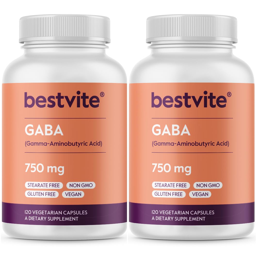 BESTVITE GABA 750mg Relaxation Support - 240 Vegetarian Capsules