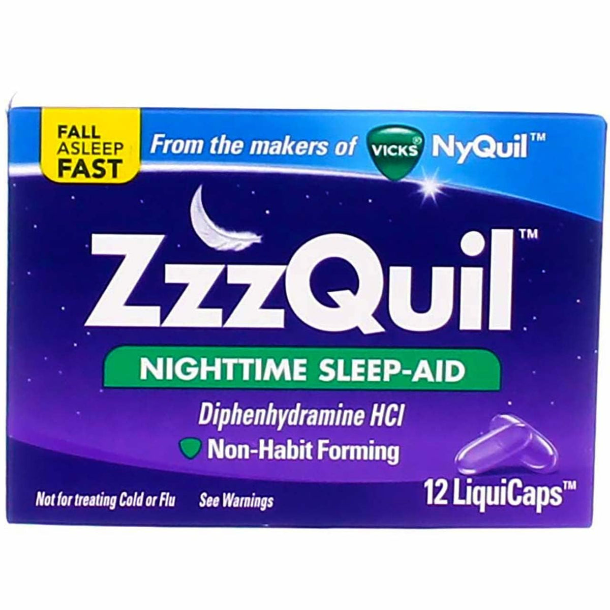 Vicks ZzzQuil Nighttime Sleep Aid Liquicaps - image 2