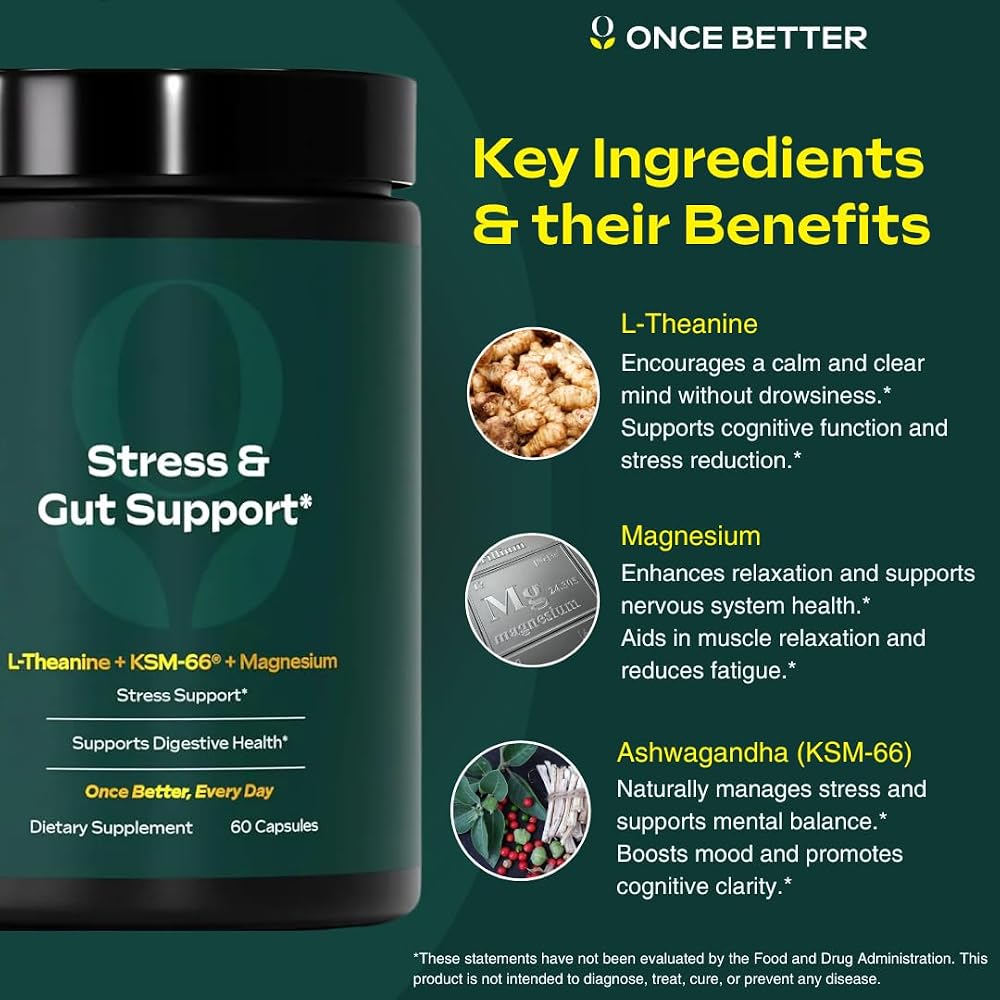 Once Better Stress & Gut Support Supplement - 60 Capsules - image 2