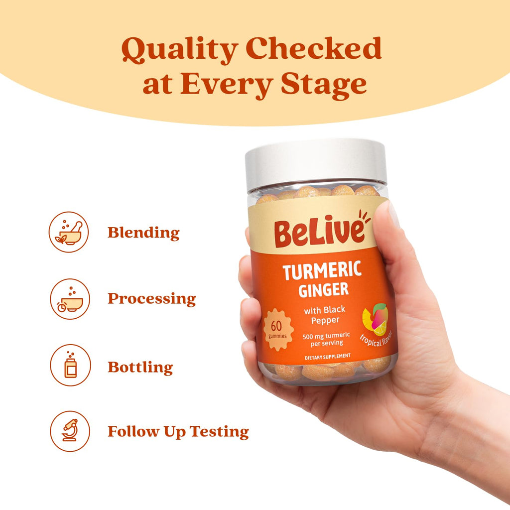 BeLive Turmeric and Ginger Gummies Joint Support - 60 Count - image 8