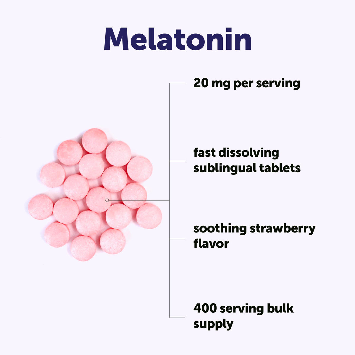 Micro Ingredients Melatonin 20mg Fast Dissolve - 400 Tablets - image 3