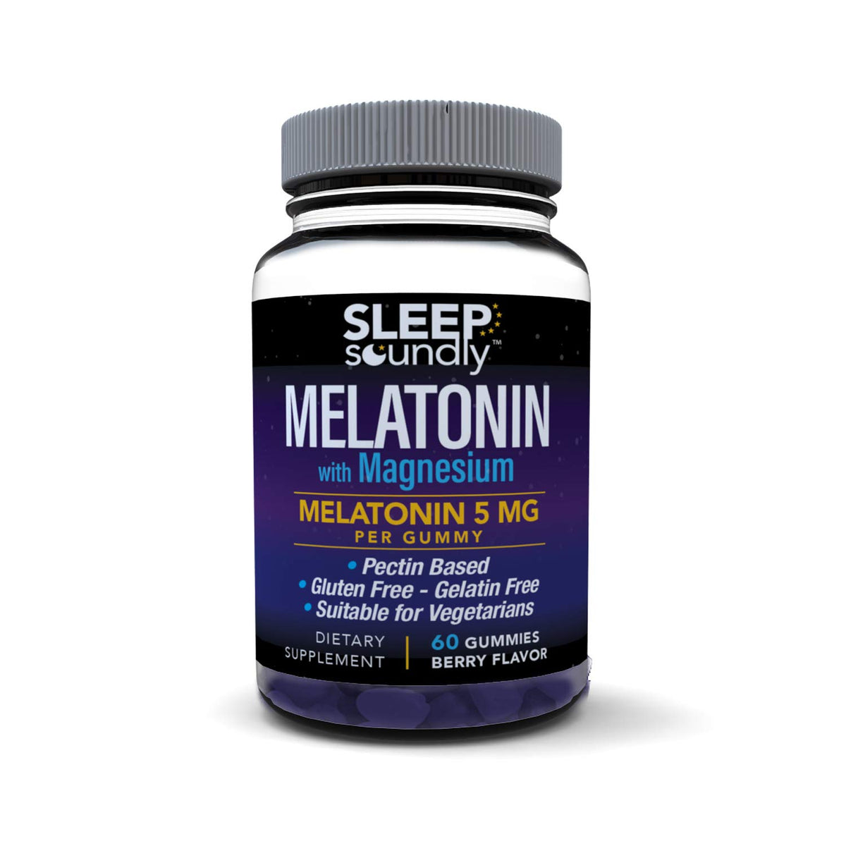 Sleep Soundly Melatonin and Magnesium Gummies 5 mg - 60 Gummies
