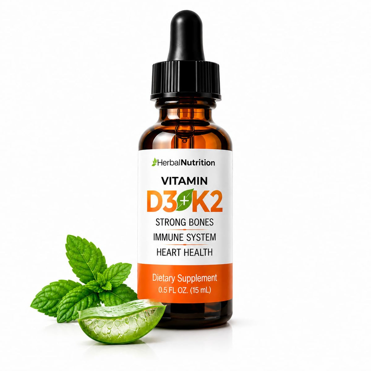 Herbal Nutrition Vitamin D3 K2 Complex 5000 IU Bone & Immune Support
