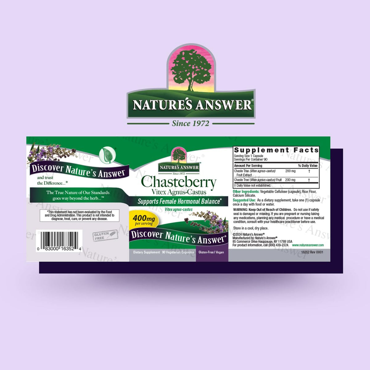 Nature's Answer Chasteberry Vitex 400mg - 90 Capsules - image 2