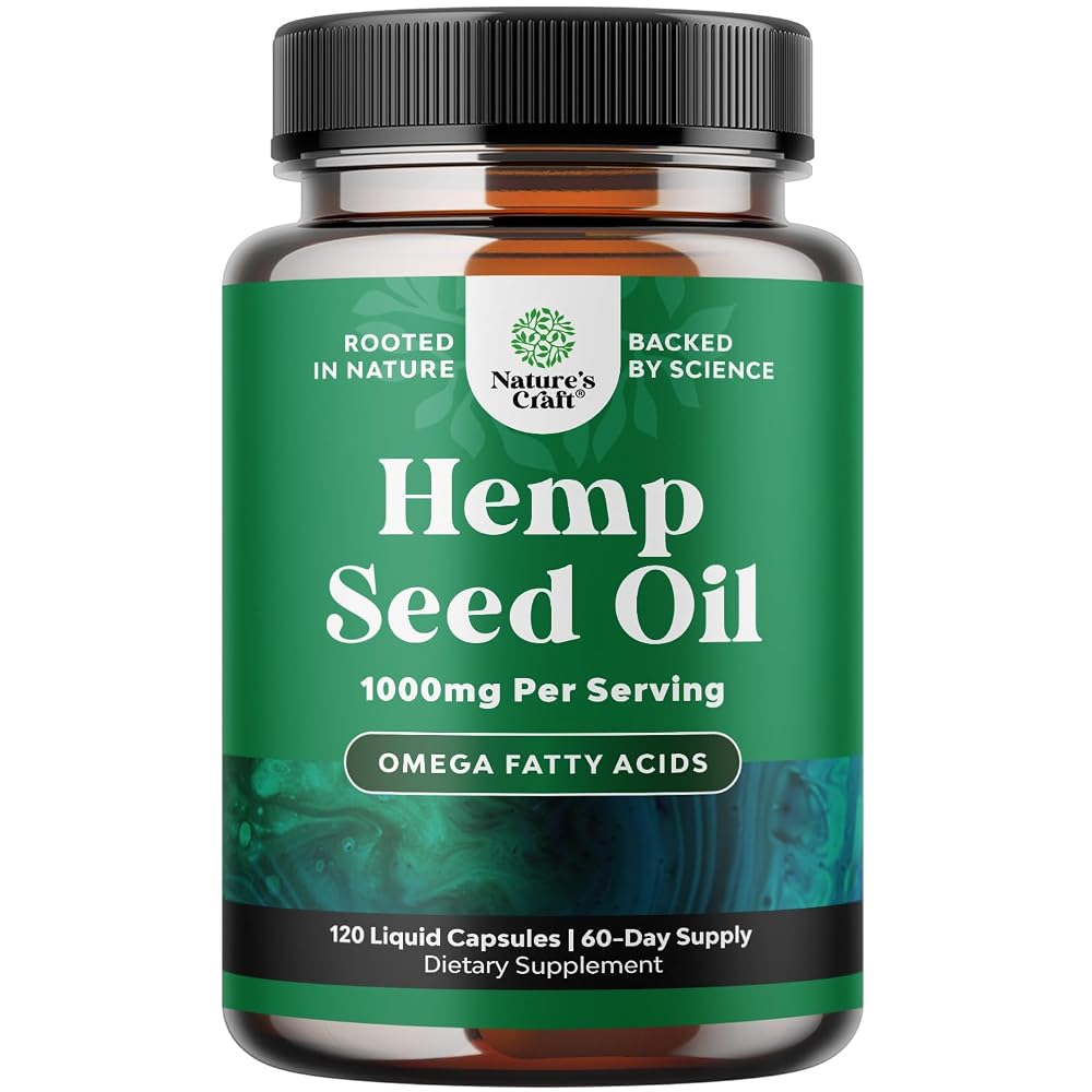 Natures Craft Hemp Seed Oil Omega 3-6-9 Capsules - 120 Count
