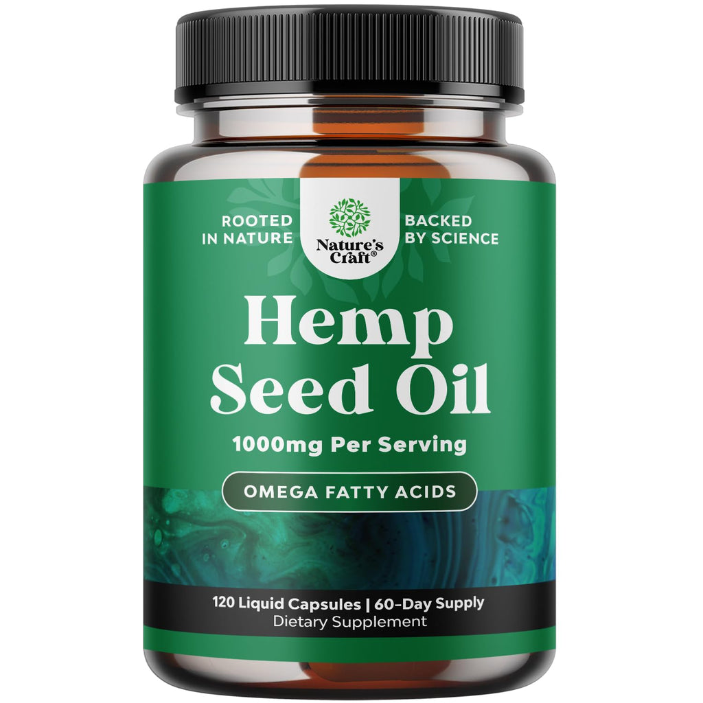 Natures Craft Hemp Seed Oil Omega 3-6-9 Capsules - 120 Count