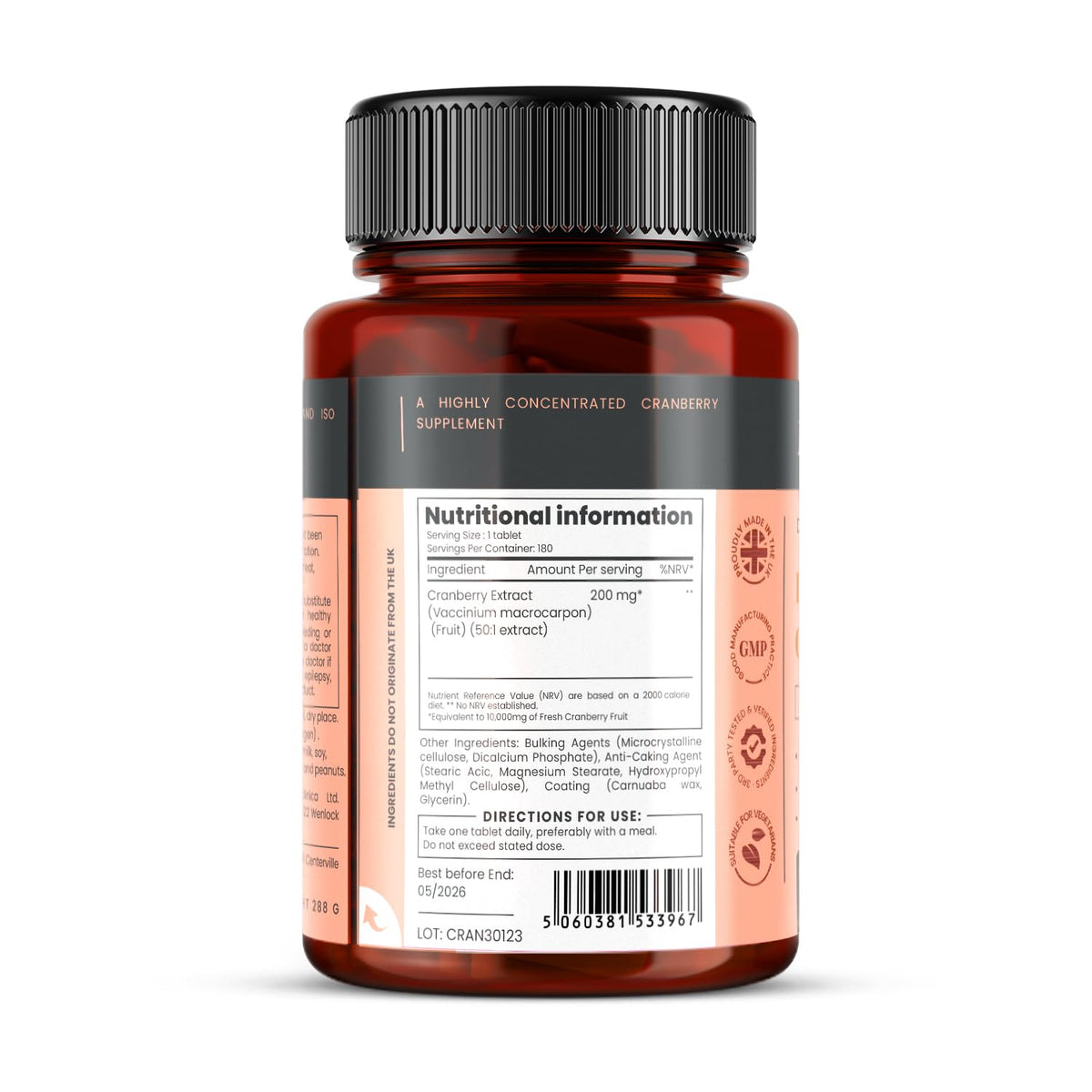 pureclinica High Strength Cranberry Extract Tablets - 180 Count - image 2