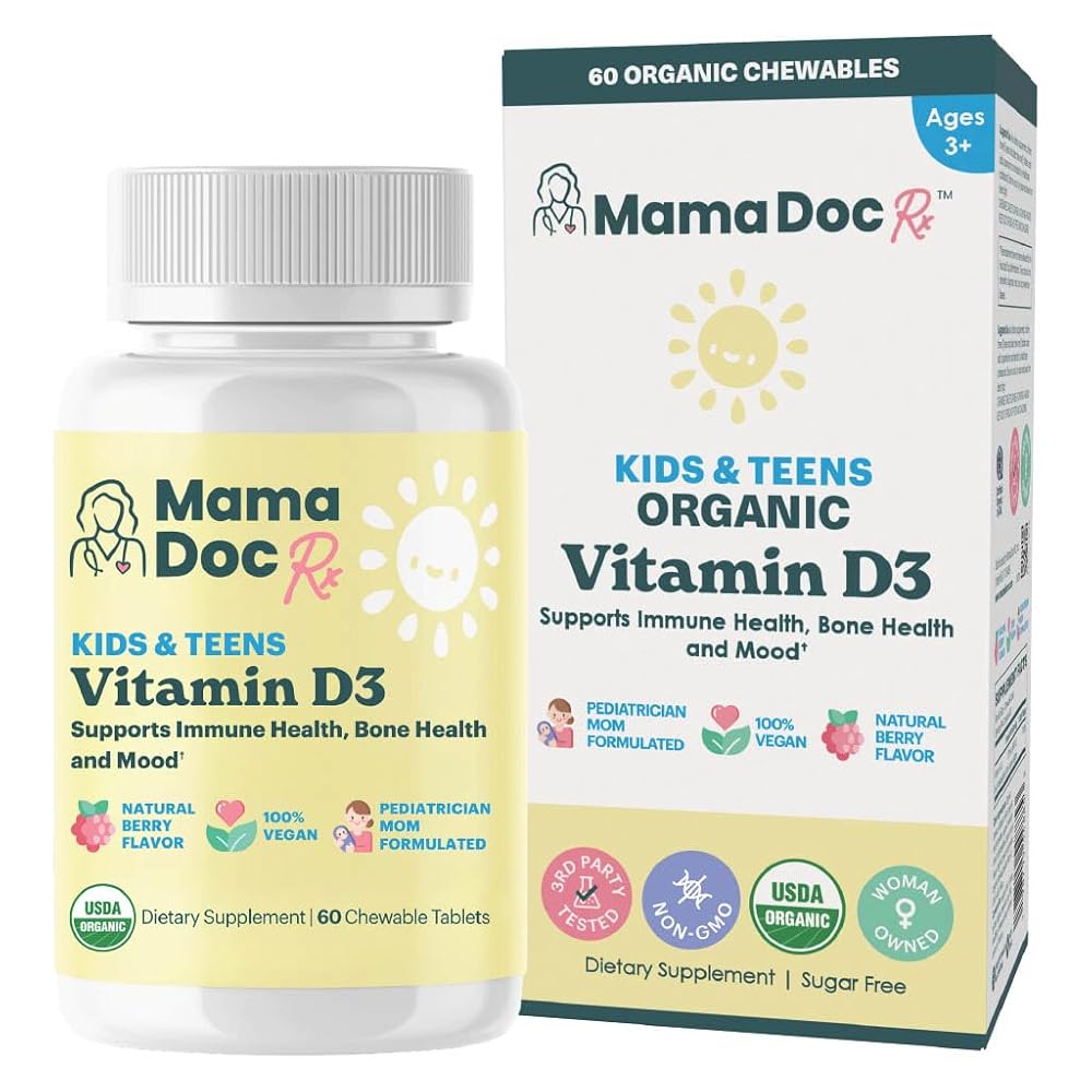 MamaDoc Rx Kids Vitamin D3 800 IU Organic Chewables - 60 Count