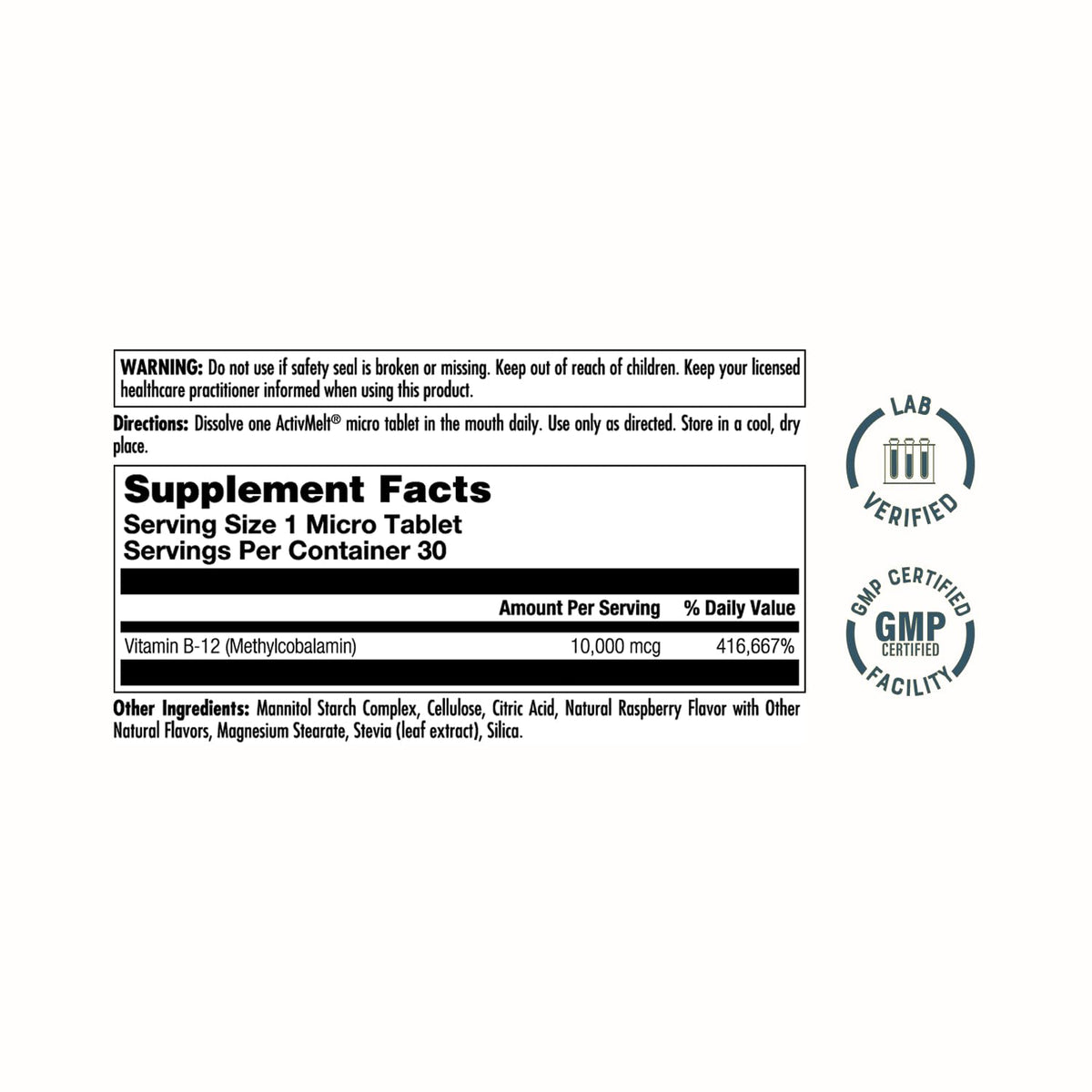 KAL Ultra B12 Methylcobalamin Tablets - 30 Micro Tablets - image 2