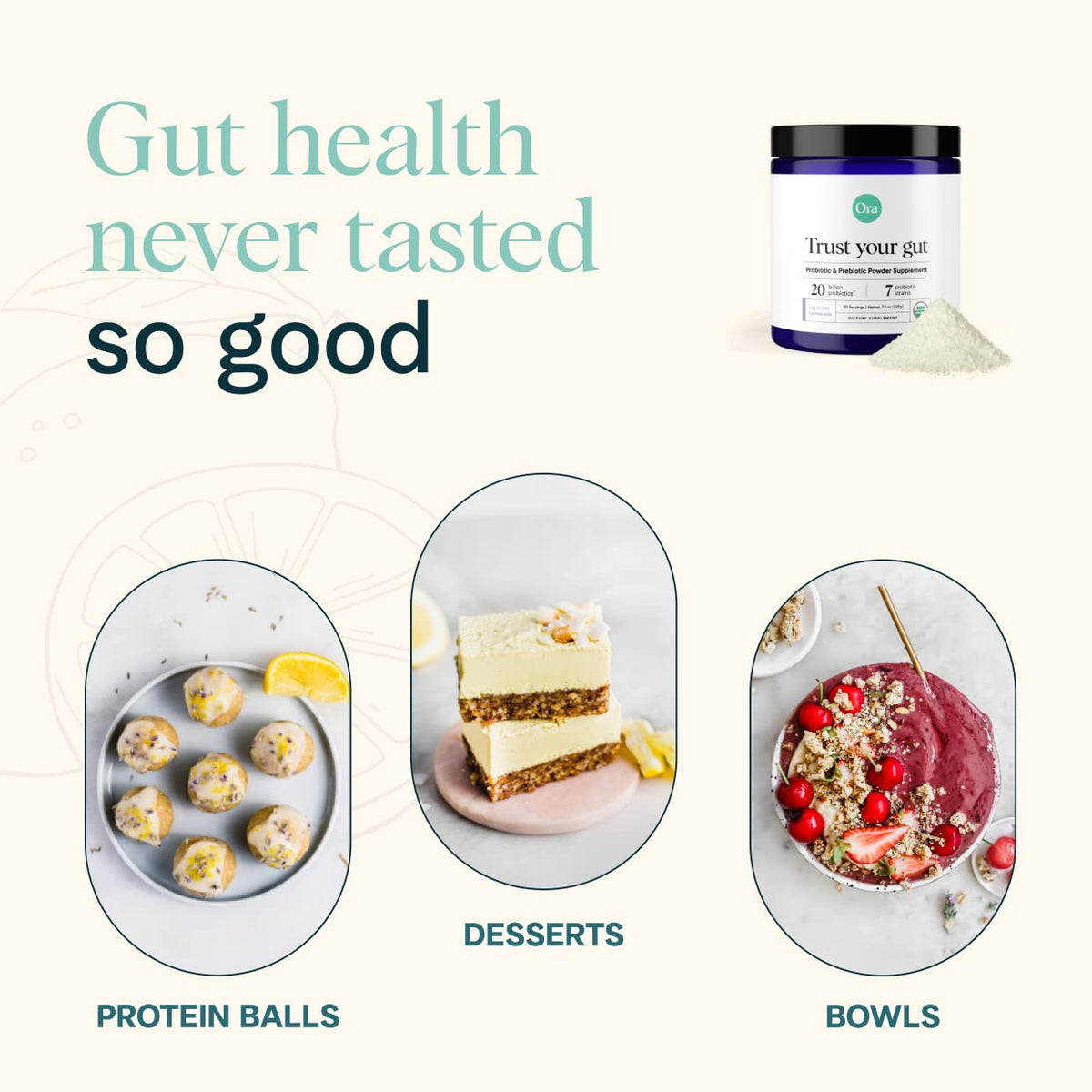 Ora Organic Prebiotic and Probiotic Powder - 20 Billion CFU - 30 Servings - image 4