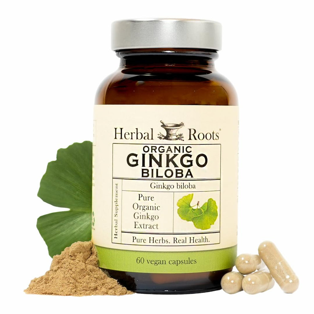 Herbal Roots Organic Ginkgo Biloba Brain & Memory Support - 60 Capsules