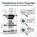 Probase Nutrition Saw Palmetto 500mg Prostate Support - 100 Capsules - image 4