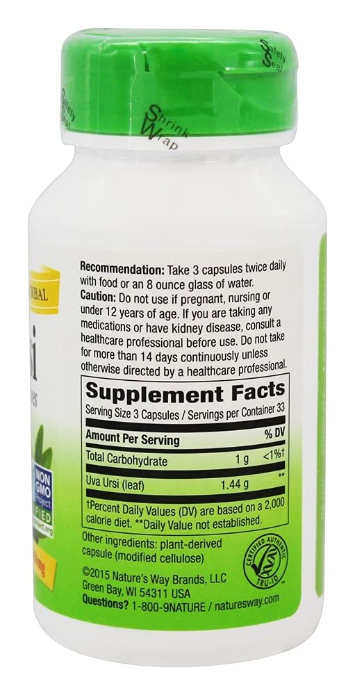 Nature's Way Uva Ursi Leaves 480 mg - 100 Capsules - image 2