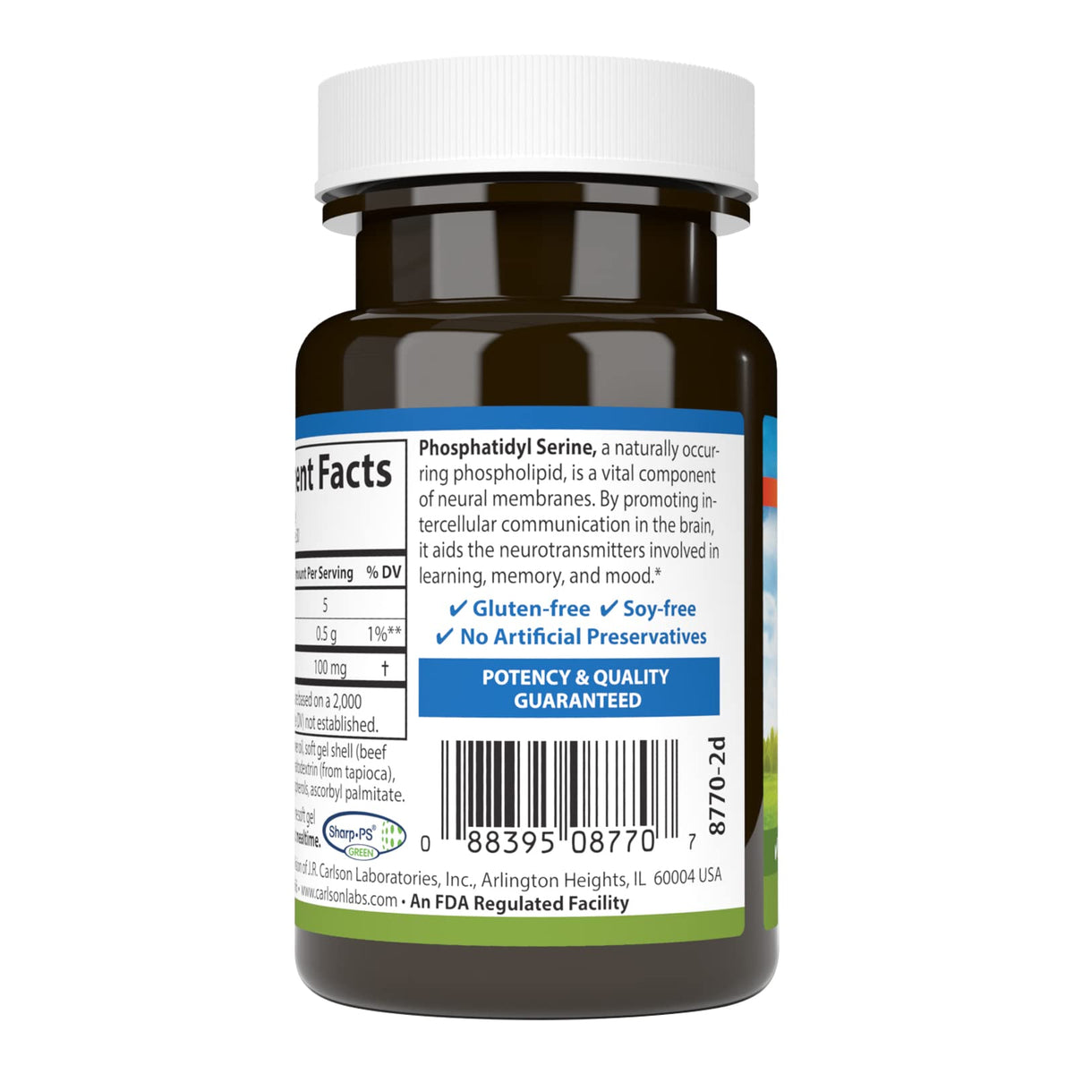 Carlson Phosphatidyl Serine 100 mg Brain Function - 30 Softgels - image 3