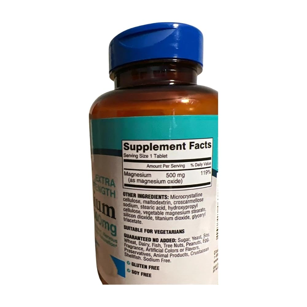 Generic Extra Strength Magnesium 500mg - 120 Tablets - image 4