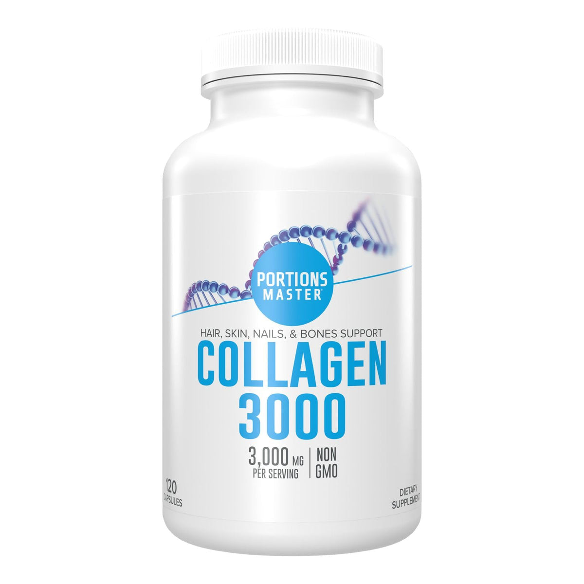 Portions Master Collagen 3000mg Type I & III - 120 Capsules
